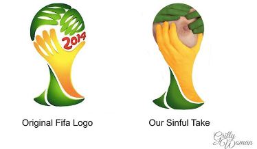 World cup logo with boobs
