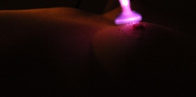 Neon wand on nipple