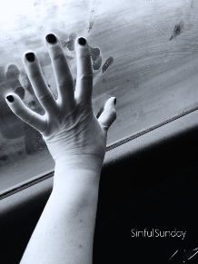 Hand on misty window inspired my the scene from the movie Titanic