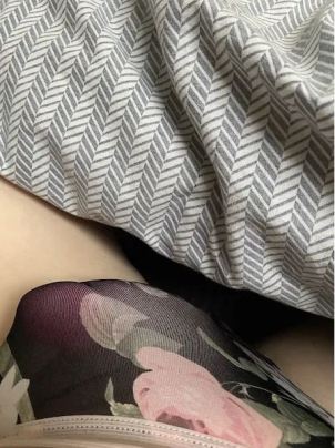 looking through flowery panties to pink dick